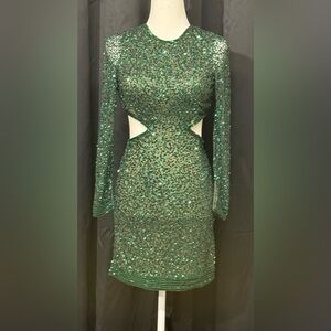 Elegant Green Sequin Dress